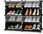 HOMIDEC Shoe Rack, 4 Tier Shoe Storage Cabinet 16 Pair Plastic Shoe Shelves Organizer for Closet Hallway Bedroom Entryway Black