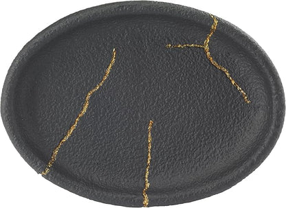 Nicole Miller - Soap Dish, Resin Countertop Accessories, Dorm Room Essentials (Sydney Collection, Black/Gold)