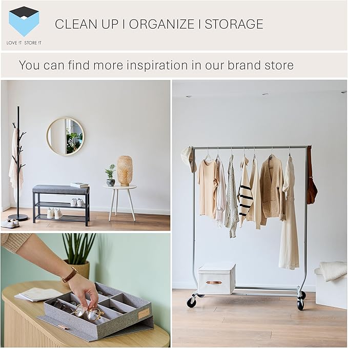 Love it Store it Metal Shoe Rack - Slim Open Shelf for up to 10 Pairs of Shoes - Extendable Stackable Very Stable - Chrome