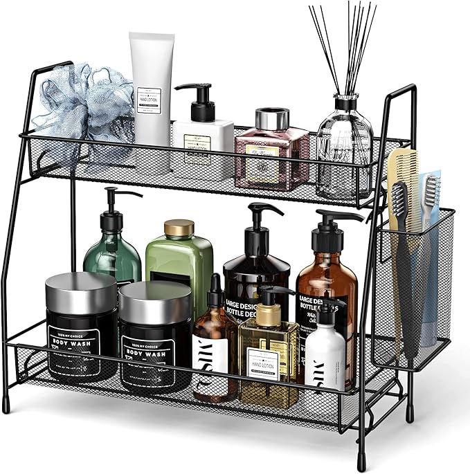 SPISPI Bathroom Organizer Countertop, Spice Rack Organizer for Cabinet,Bathroom Counter Organizer, Kitchen Countertop Organizer