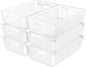 Simple Houseware Stackable Plastic Woven Basket Organizer, 6 Pack, 14.5" x 8.5" x 3.5", Clear