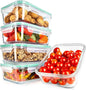 NutriChef 10 Piece Glass Food Storage Containers with Lids – 30 oz Meal Prep Containers Reusable Glass – Airtight Lunch Containers for Food Storage – Freezer to Oven Safe - Green
