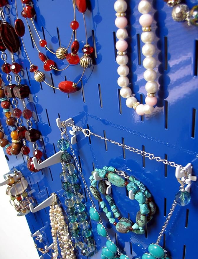 Wall Control Jewelry Organizer Wall Hanging Jewelry Holder Kit Wall Mounted Necklace Organizer Kit in Blue