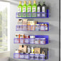 DTUQYX Magnetic Spice Rack for Refrigerator, 4 Pack 100% Metal Strong Magnet Fridge Shelves, Space Saving Spice Organizer, No Drilling Home Kitchen Laundry Room Storage Organization, Purple Blue