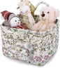 Storage Basket Boho Fabric Large Collapsible Floral Laundry Nursery Hamper Portable Folding Storage for Clothes Toys (Purple)