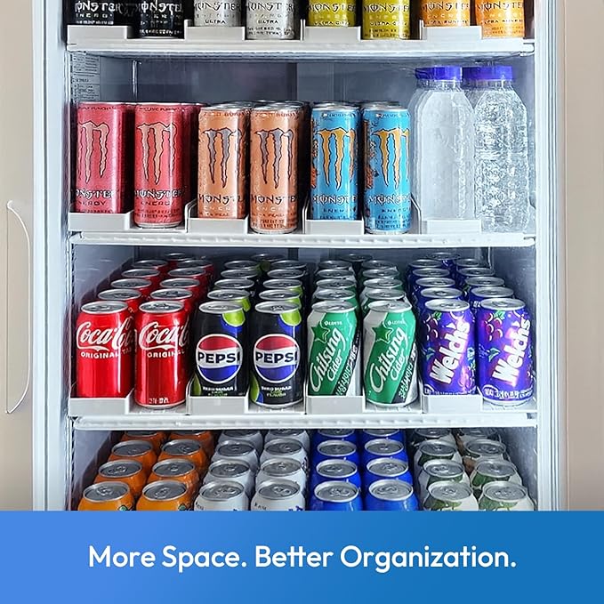 Can Dispenser 2-Pack, Smart FIFO Rolling Can Organizer for Refrigerator, Front Load Soda & Beer Drink Holder, Space-Saving Fridge Organizer, Durable ABS + PET, Made in Korea