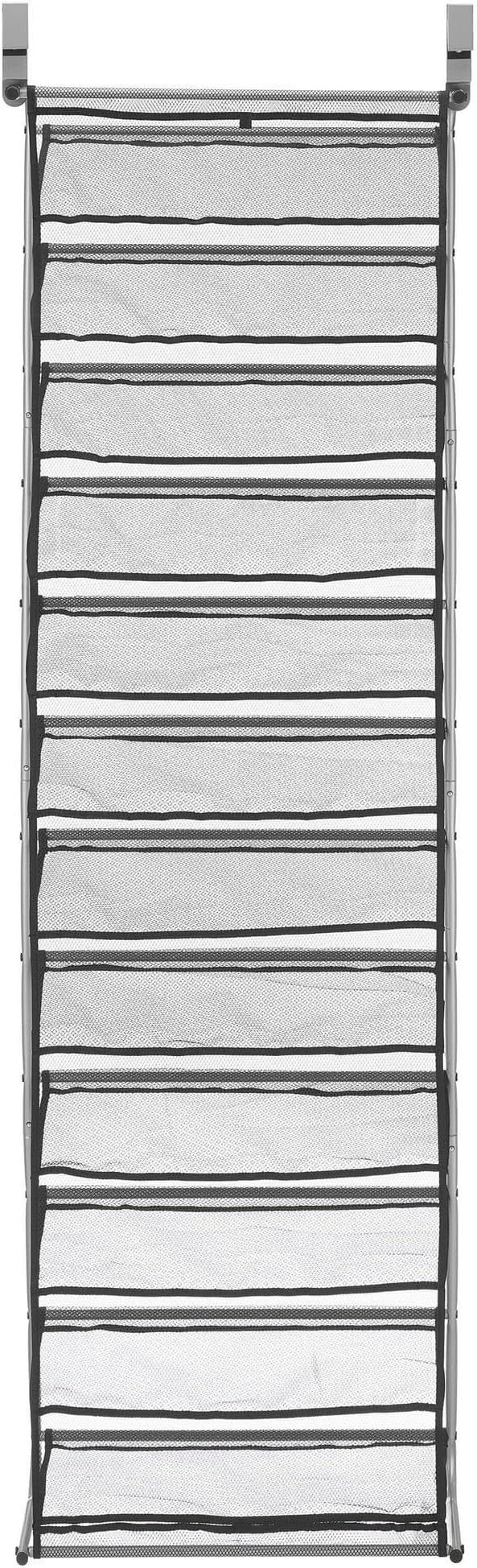 12 Tier Over-The-Door Shoe Organizer Rack - Holds 36 Pairs, Space-Saving Metal Storage for Closet, Bedroom - Durable Gray Shoe Shelf for Men & Women