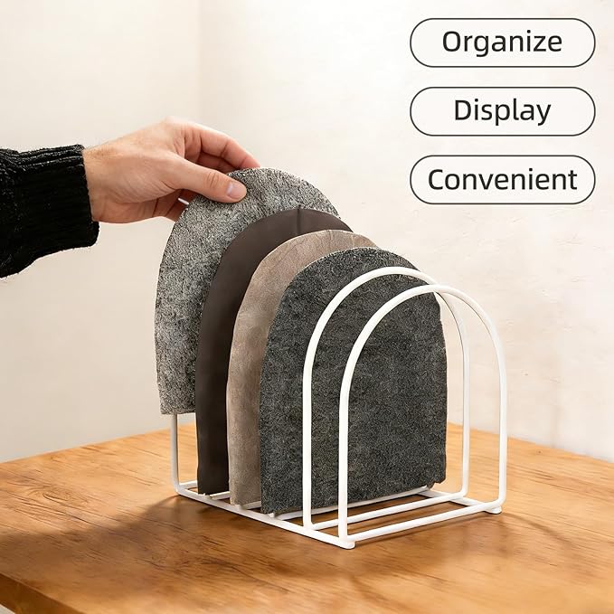 2 Pack White Metal Beanie Organizer for 12 Hats, Vertical Knitted Hat Display Stand for Multiple Hats, Beanie Storage for Closet Entryway Desktop Bedroom