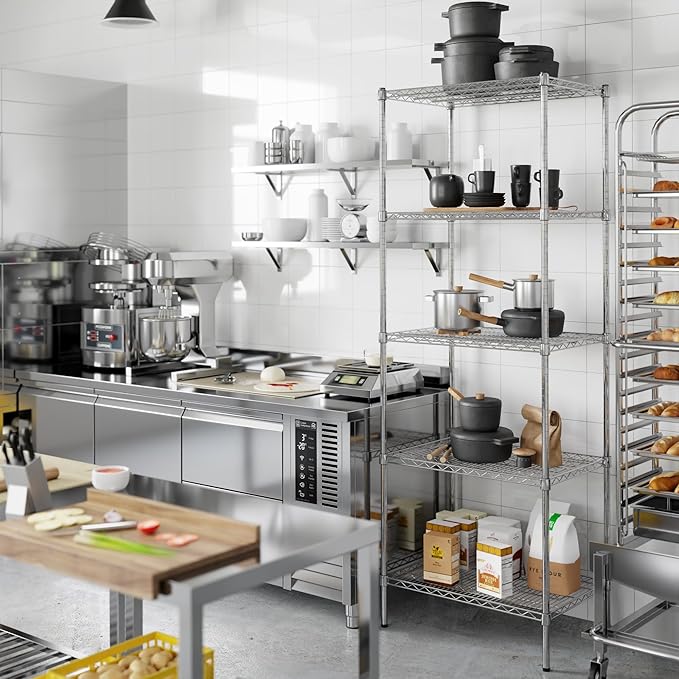 21" Deep x 30" Wide x 86" Height Wire Shelving Kit | 5-Tier | NSF Commercial Storage Rack Unit