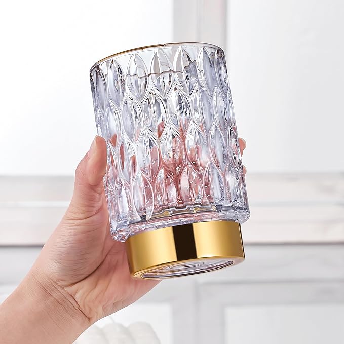 Makeup Brush Holder Organizer,Toothbrush Holders,Desk Pen Pencil Holder,Multifunctional Vintage Glass Brush Cup（A39-9-US）