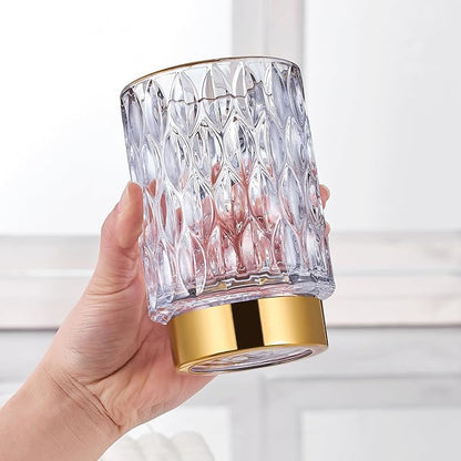 Makeup Brush Holder Organizer,Toothbrush Holders,Desk Pen Pencil Holder,Multifunctional Vintage Glass Brush Cup（A39-9-US）