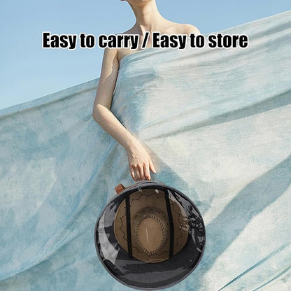 Veki Hat Organizer, Hat Box for Women Storage, Large Clear Felt Hats Box, Wide Brim Cowboy Hats Storage Boxes for Men, Round Brim Cap Boxes With Dustproof Lid for Travel and Wardrobe (Grey)