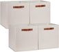DULLEMELO Storage Baskets for Shelves Closet Storage,Sturdy Home Organization Bins for Gifts Empty,Foldable Fabric Storage Cubes Baskets for Nursery Toys Towels Clothes Storage(Beige-4 Pack)