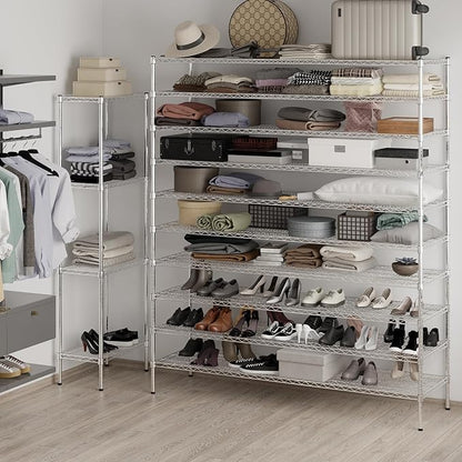 21" Deep x 72" Wide x 86" Height Wire Shelving Kit | 10-Tier | NSF Commercial Storage Rack Unit