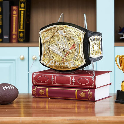 RattanView Acrylic Championship Belt Display Stand, High Flexibility Wrestling Champion Belt Rack for Heavy Duty Wrestling and Football Trophies for Sport Football Boxing and So on