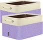 BALEINE 2 Pack Fabric Closet Storage Bins for Shelves, Linen Closet Organizers and Storage, Decorative Baskets for Organizing, Shelf, Clothes, Home, Office (Lavender, 15''x11''x9.5'')