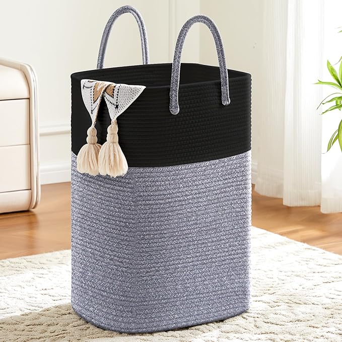 Artfeel Laundry Basket,Woven Cotton Rope Laundry Hamper,80L Versatile Storage for Dirty Clothes,Baby Toys,and Blankets in Bathroom, Nursery,and Living Room