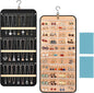 48 Pocket Oxford Fabric Double Sided Hanging Rotating Jewelry Organizer, Bracelet Necklace Jewelry Display Hanger for Closet Door, Earring Dustproof Holder Wall Mount Accessories(Black)