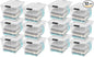 IRIS USA 12-Pack 54 Quart Stackable Storage Bins with Lids [Made in USA] - Everyday Organizer Latching Clear Plastic Organization Containers Closet Bedroom Shelving Units Home Storage - Clear/White
