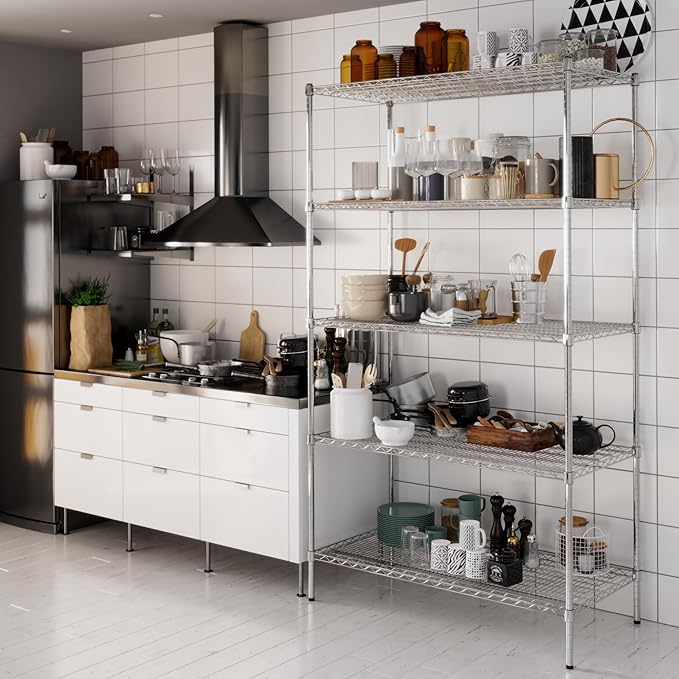 24" Deep x 48" Wide x 86" Height Wire Shelving Kit | 5-Tier | NSF Commercial Storage Rack Unit