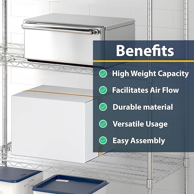 2 Pack Chrome Additional Wire Shelf for 18" x 72" Shelving Units, Replacement Shelves for Wire Rack