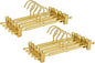Amber Home 10 Pack Matte Gold Aluminum Pants Hangers, 12.2” Extra Smooth Metal Skirt Hangers with 2 Adjustable Non-Slip Clips, Light & Sturdy Metal Hangers for Shorts, Trousers & Slacks