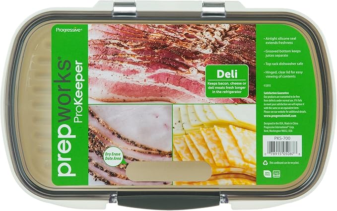 ProKeeper Deli Food Storage Container with Air-Tight Silicone Seal and Dry Erase Compatible Lid