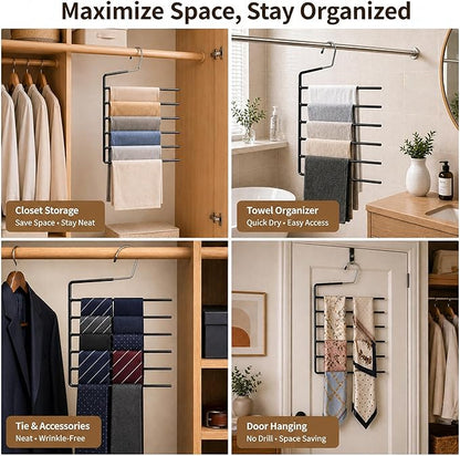 5 Pack 6-Tier Garden Flag Storage Organizer, Space Saving Storage for Bedroom, Garage & Home, Wrinkle-Free Design for Seasonal Flags, Pants, Jeans & Ties, Gift Idea for Home Organization.