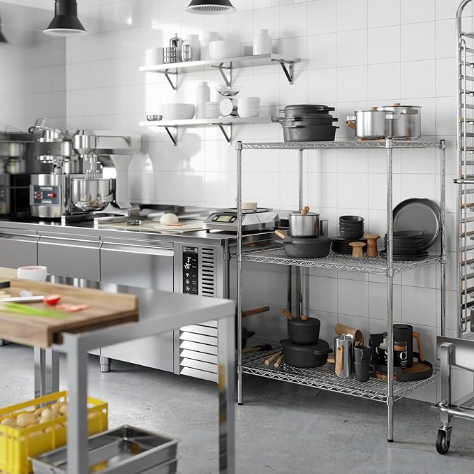 24" Deep x 36" Wide x 54" Height Wire Shelving Kit | 3-Tier | NSF Commercial Storage Rack Unit