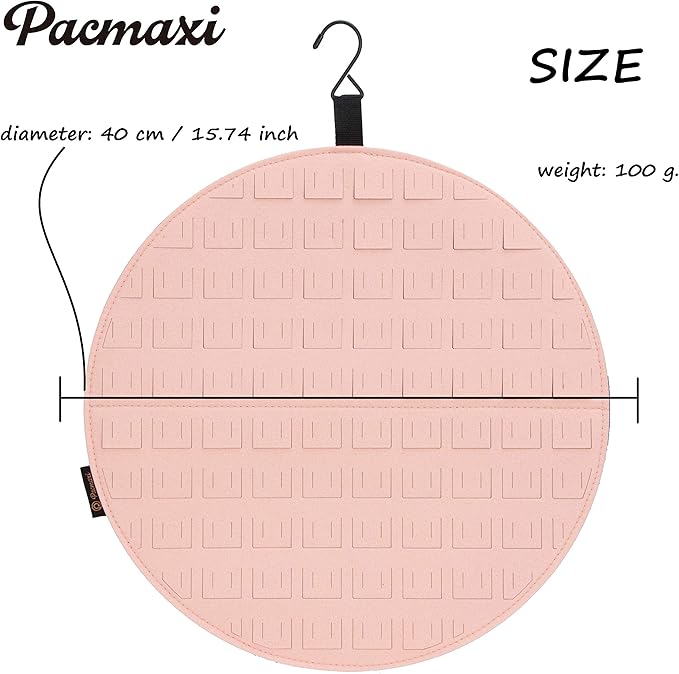 PACMAXI Hanging Brooch Pin Display Holder, Wall Pin Collection Storage Organizer, Cute Pin Banner Case Hold Up to 76 Pins.(Pins not Included) (Pink)