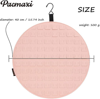 PACMAXI Hanging Brooch Pin Display Holder, Wall Pin Collection Storage Organizer, Cute Pin Banner Case Hold Up to 76 Pins.(Pins not Included) (Pink)