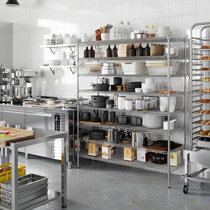 21" Deep x 60" Wide x 74" Height Wire Shelving Kit | 8-Tier | NSF Commercial Storage Rack Unit