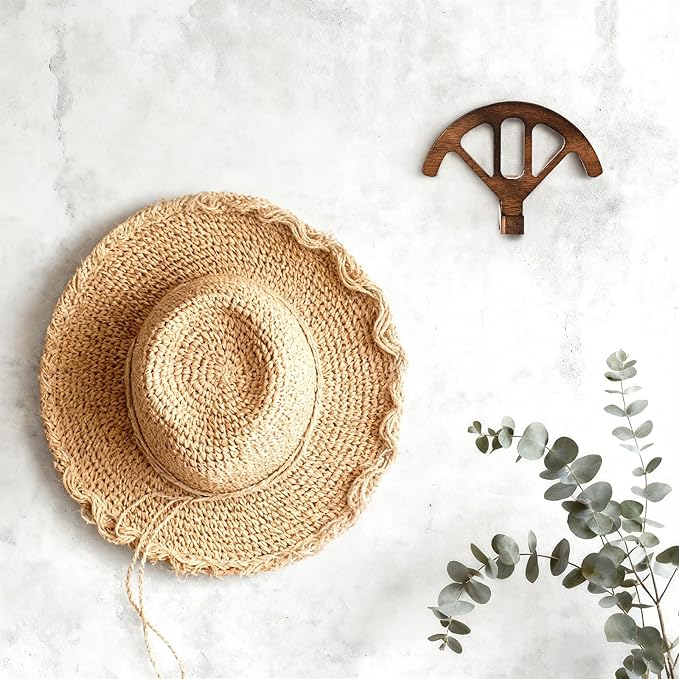 Cowboy hat stand, wall mounted adjustable stand that can maintain the original shape of items, wooden wall mounted cowboy hat display stand