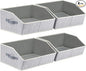 Homsorout Trapezoid Closet Shelf Organizer - Large Baskets for Organizing, Storage Baskets for Shelves, Cubbies Storage Bins for Clothes, Books, Blankets, 4 Pack, Light Gray