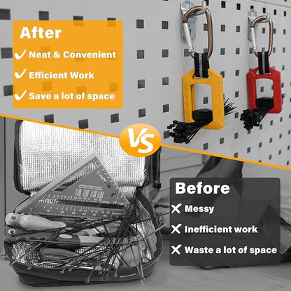 Melotough Zip Tie Organizer Band,Zip Tie Holder,Reusable,Cable Tie Bracket for Multi-Purpose Indoor and Outdoor Use,Yellow,1Pcs