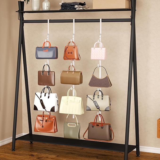 SWTYMIKI Over Door Hat Rack -1 Packs Metal Hanging Hat Organizer with 4 Hooks Design, Baseball Cap Hanger Organizer Storage Holds up to 20 Caps for Door, Bedroom, Closet