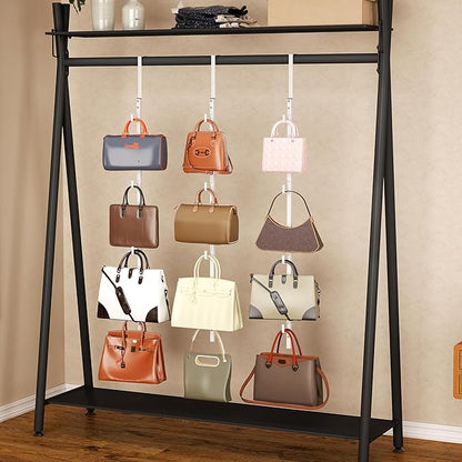 SWTYMIKI Over Door Hat Rack -1 Packs Metal Hanging Hat Organizer with 4 Hooks Design, Baseball Cap Hanger Organizer Storage Holds up to 20 Caps for Door, Bedroom, Closet