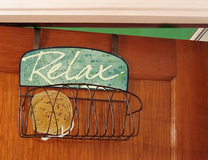 Stupell Home Décor Relax Over The Door Organizer Basket, 11 x 11 x 6, Proudly Made in USA