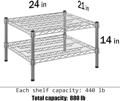 21" Deep x 24" Wide x 14" Height Wire Shelving Kit | 2-Tier | NSF Commercial Storage Rack Unit