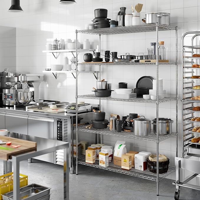 24" Deep x 54" Wide x 86" Height Wire Shelving Kit | 5-Tier | NSF Commercial Storage Rack Unit