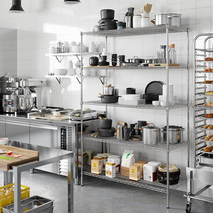 24" Deep x 54" Wide x 86" Height Wire Shelving Kit | 5-Tier | NSF Commercial Storage Rack Unit