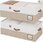 StorageWorks Under Bed Storage Bins, 10" Underbed Storage Containers with Clear Lid, Handles and Label Holder, 20.5 Gallon Storage Box for Clothes, Bedding, Blankets, Shoes, Baby Clothes, 2 Pack