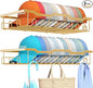 Nicetree Hat Racks for Baseball Caps Wall - Metal Hat Organizer for 48 Baseball Caps Holder, 2 Pack Hat Storage Organizer for Closet, Bedroom, Living Room Gold
