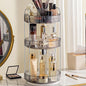 Aveniee 360° Rotating Makeup Organizer for Vanity, Upagraded Perfume Skincare Bathroom Counter Organizers with Brush Divider, 3 Tier Spinning Lipstick Cosmetic Lotion Storage,Grey