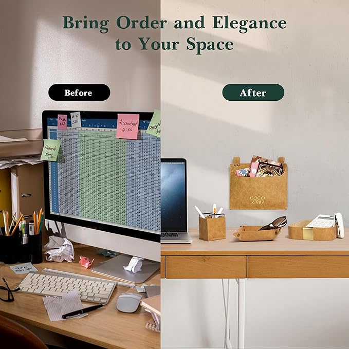 PU Leather Tray. Stylish and Durable Catch-All Organizer for Desk, Vanity, Nightstand, and Kitchen - Soft Faux Leather, Perfect for Keys, Jewelry, and Small Accessories.