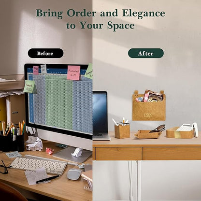 PU Leather Tray. Stylish and Durable Catch-All Organizer for Desk, Vanity, Nightstand, and Kitchen - Soft Faux Leather, Perfect for Keys, Jewelry, and Small Accessories.