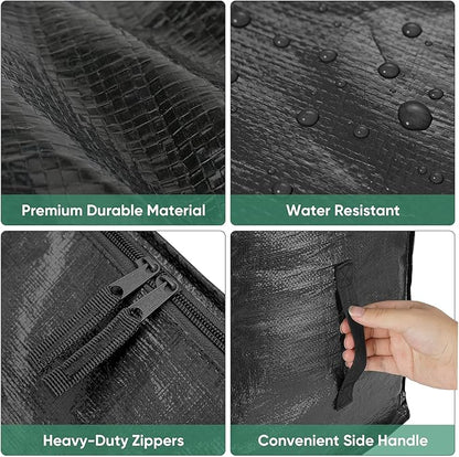 BALEINE 4-Pack Oversized Moving Bags with Reinforced Handles, Heavy-Duty Storage Tote for Clothes, Moving Supplies (Black, 4-Pack)
