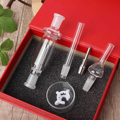 Glass Nectar Collector for Dabs, Honey Dispenser with Stand Honey Comb Shaped Pot, Syrup and Sugar Jar Pot, No Drip with High Capacity Pourer Dispenser