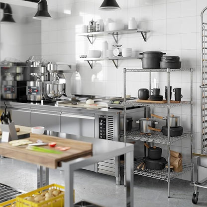 24" Deep x 24" Wide x 54" Height Wire Shelving Kit | 4-Tier | NSF Commercial Storage Rack Unit