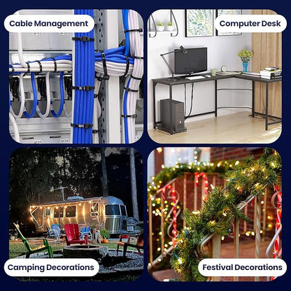 Multipurpose Magnetic Cable Zip Tie Mounts - Includes 10pcs Magnet Cable Mount & 100pcs Zip Ties, 22mm Magnetic Zip Tie Wire Holder Organizer for Home, Office, Car, Garage Cable Management